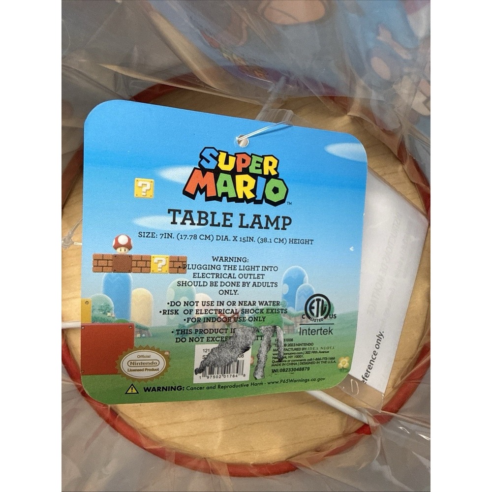 Super Mario Lamp Kids Table Lamp Pull Chain 15" H 7" W - Picture 9 of 9